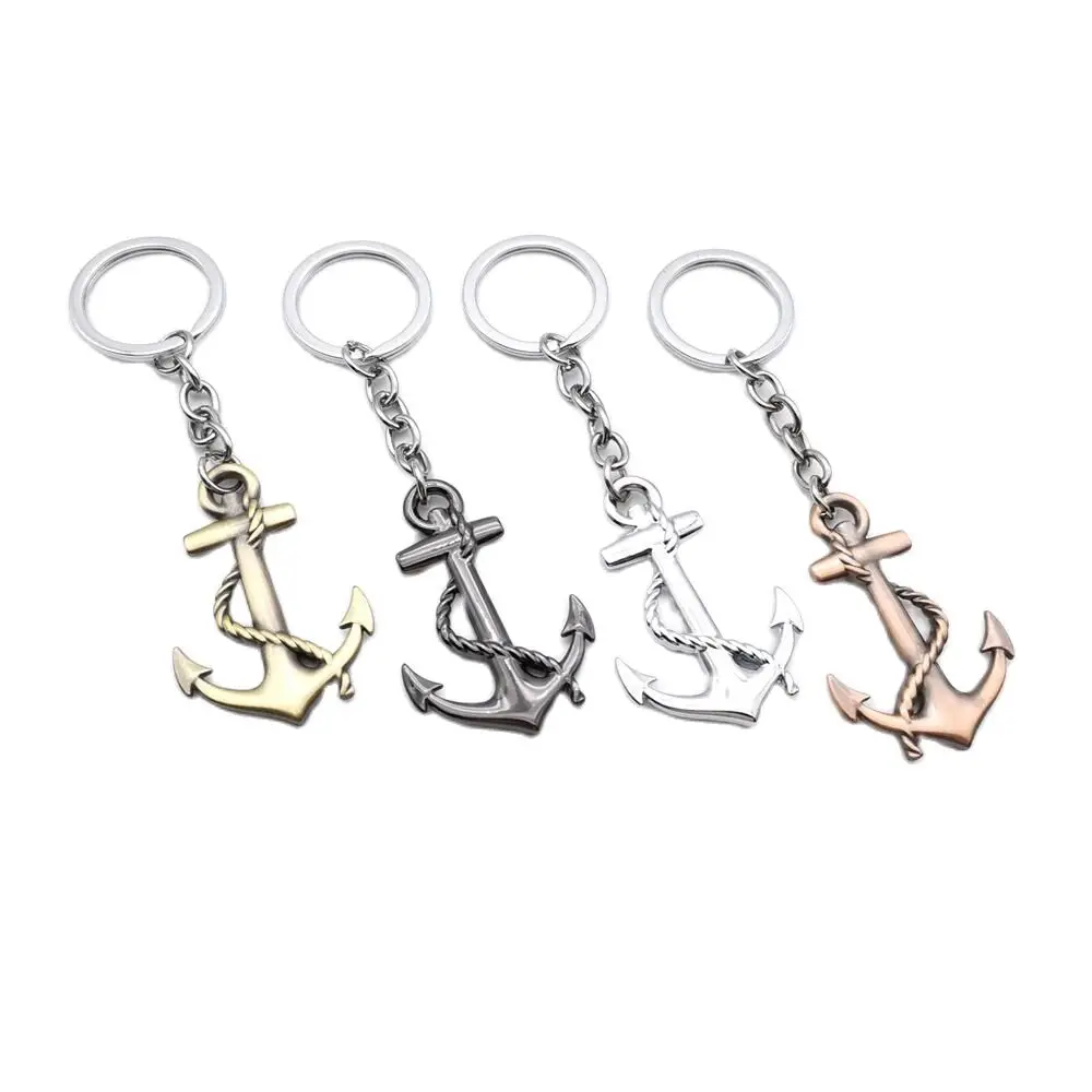 

4 Colors Anchor Keychain Zinc Alloy Metal Keyring Arrow Key Chain Key Holder Creative Gifts For Man Auto Key Pendant Accessories