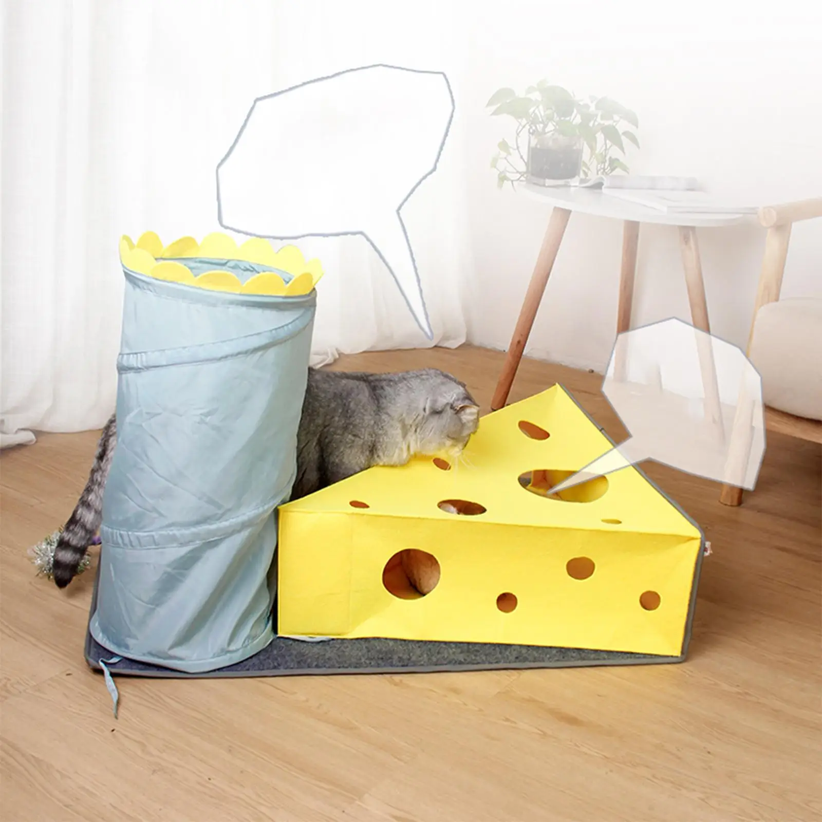 

Cat Tunnel Scratcher Pad Cat Scratching Board Interactive Toy Grinding Claw Collapsible Furniture Protector Kitten for Rabbits