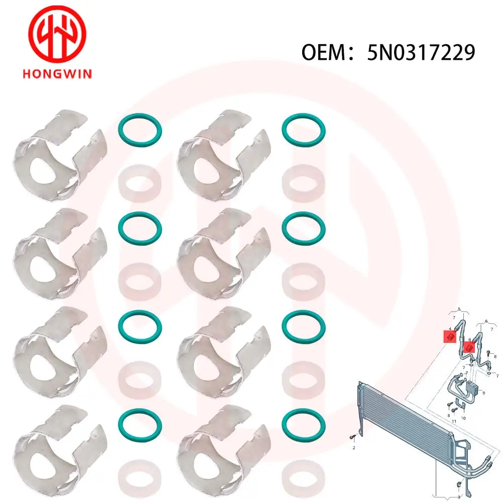 

4/8/12SET 5N0317229 5N0-317-229 Уплотнение топливной форсунки для Volkswagen Tiguan Limited Tiguan Base 2.0L L4