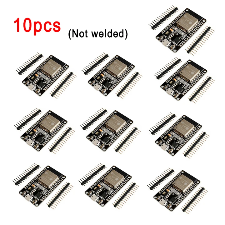 

10PC ESP32 ESP-32 Development Board Wireless WiFi Bluetooth-compatible Dual Core CP2102 Wifi Module 2.4GHz RF ESP32 For Arduino