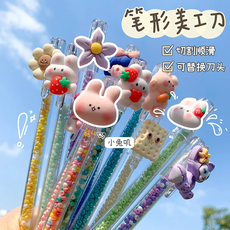 

Altonamm Ins Style Kawaii Cute Animal Design Utility Knife Portable Knife School Office Supplies DIY Cutting Paper Craft Knife