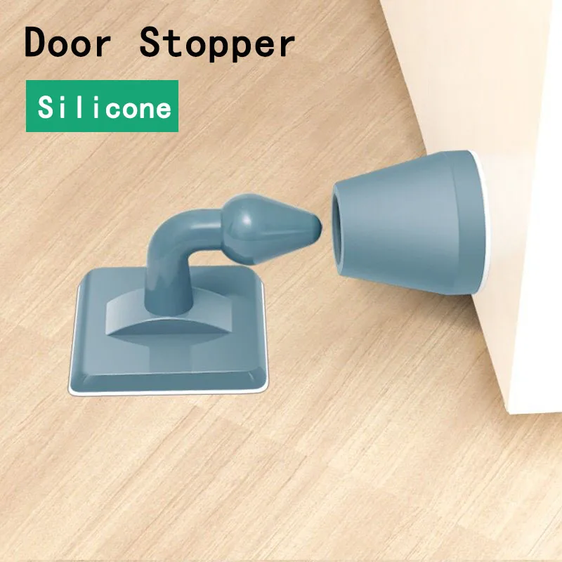 

Silicone Non-punch Door Stopper Touch Toilet Wall Floor Household Supplies Plug Anti-bump Door Holder DoorStop
