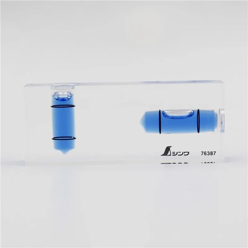 SHINWA Полностью прозрачная цельная акриловая Т-образная синяя линейка уровня воды