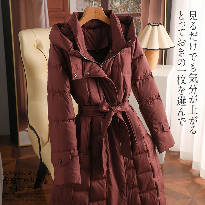 High Quality Winter Jacket Women  Casacos De Inverno Feminino  90%  White Duck Down  Long  Luxury  Abrigos Mujer  Coat