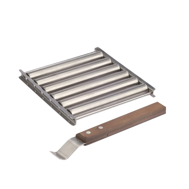 BBQ Hot Dog Grillers Stainless Steel Sausage Roller Rack with Long  Handle