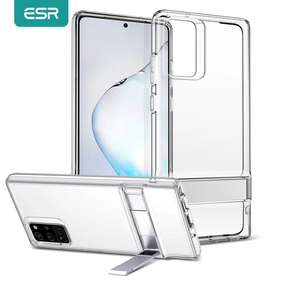ESR for Samsung S22 Ultra Case S21 Note 20 10 Plus Ultra Case Metal Stand Kickstand TPU Clear Cover for Galaxy S20 Ultra A52