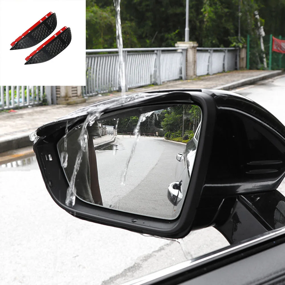 

Car Stick Frame Glass Mirror Trim Rain Shield Visor Shade Eyebrow For Volkswagen VW Tiguan L MK2 2016 2017 2018 2019 2020 2021