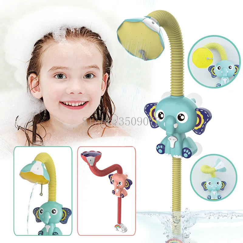 Bath Toys Electric Elephant Water Spray For Kids Baby Bathroom Bathtub Faucet Shower Toys Strong Suction Cup Children Water Game