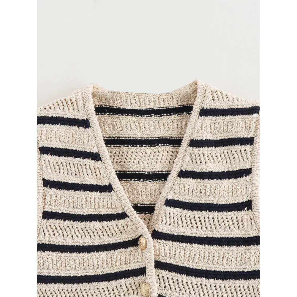 Майка женская трикотажная в контрастную полоску