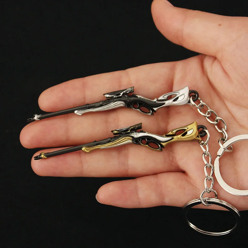 

8cm Valorant Reaver Melee 2.0 Key Chain Sovereign Skin Keychain for Men Boy Sniper Rifle AMW Model Pendant Key Ring Fans Jewelry