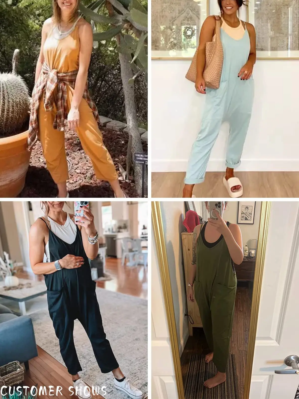 Women Casual Jumpsuit Loose V Neck Sleeveless Harem Long Pants Overalls Summer Pockets Wide Leg Rompers Strap Baggy Streetwear
