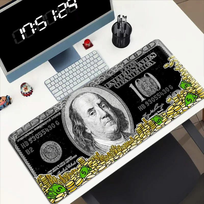 

Xxl коврик для мыши с длинной клавиатурой, большой Настольный коврик, коврик для мыши с долларом, милый игровой коврик для компьютерных столов, увеличенный игровой коврик для мыши, аксессуары для ПК Xl