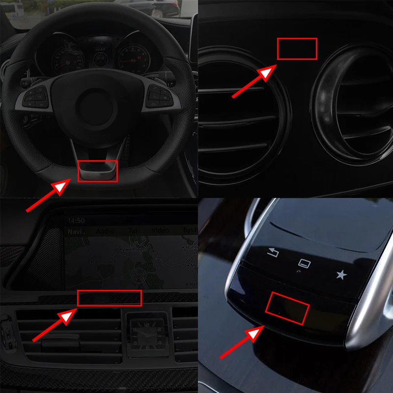 10 шт. автомобильные наклейки на руль Mercedes Benz AMG W212 W213 W205 W177 V177 W247 W176 GLA GLC W166 |