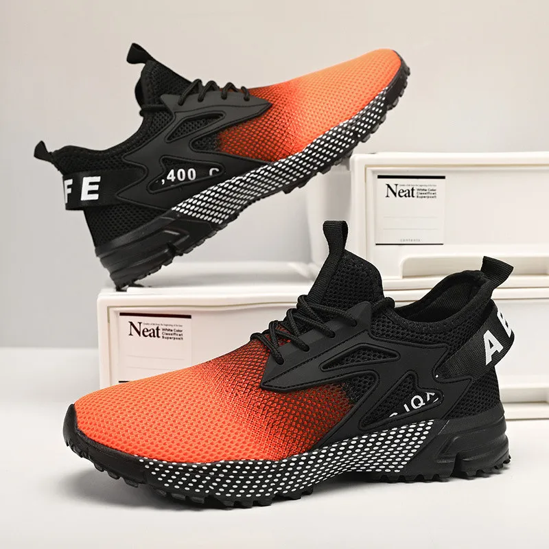 Plus Size 40-47 Fashion Lace-up Breathable Men's Running Shoes Anti-slip Casual Sneakers For Men Comfortable Mens Sports Shoes