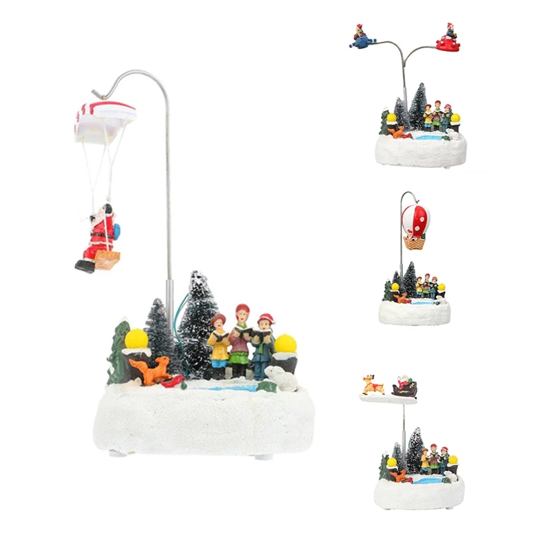 

Creative Luminous Music Rotating Christmas Ornaments Resin Crafts Christmas Decoration Children's Gifts