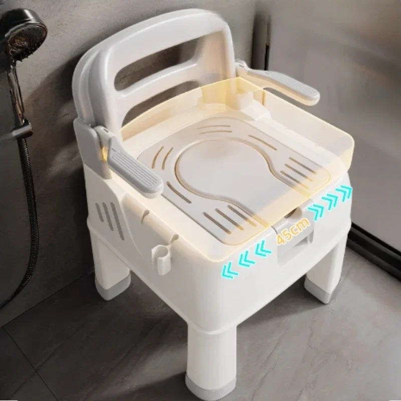 Водонепроницаемый табурет для душа с защитой от падения пластиковый дизайн стул