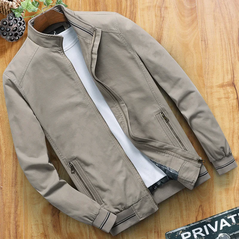 

2022 Mens Spring Autumn Fashion Zipper Casual Jackets Male Solid Color Outwear Men Stand Collar Baseball Coats Clothing G272