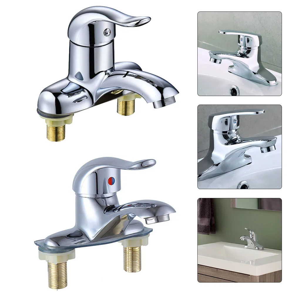 

Sink Faucet Double-Hole Hot Cold Water Tap Mixing Valve Switch For Bathroom Basin Faucet Home Decoration Hardware Accessories