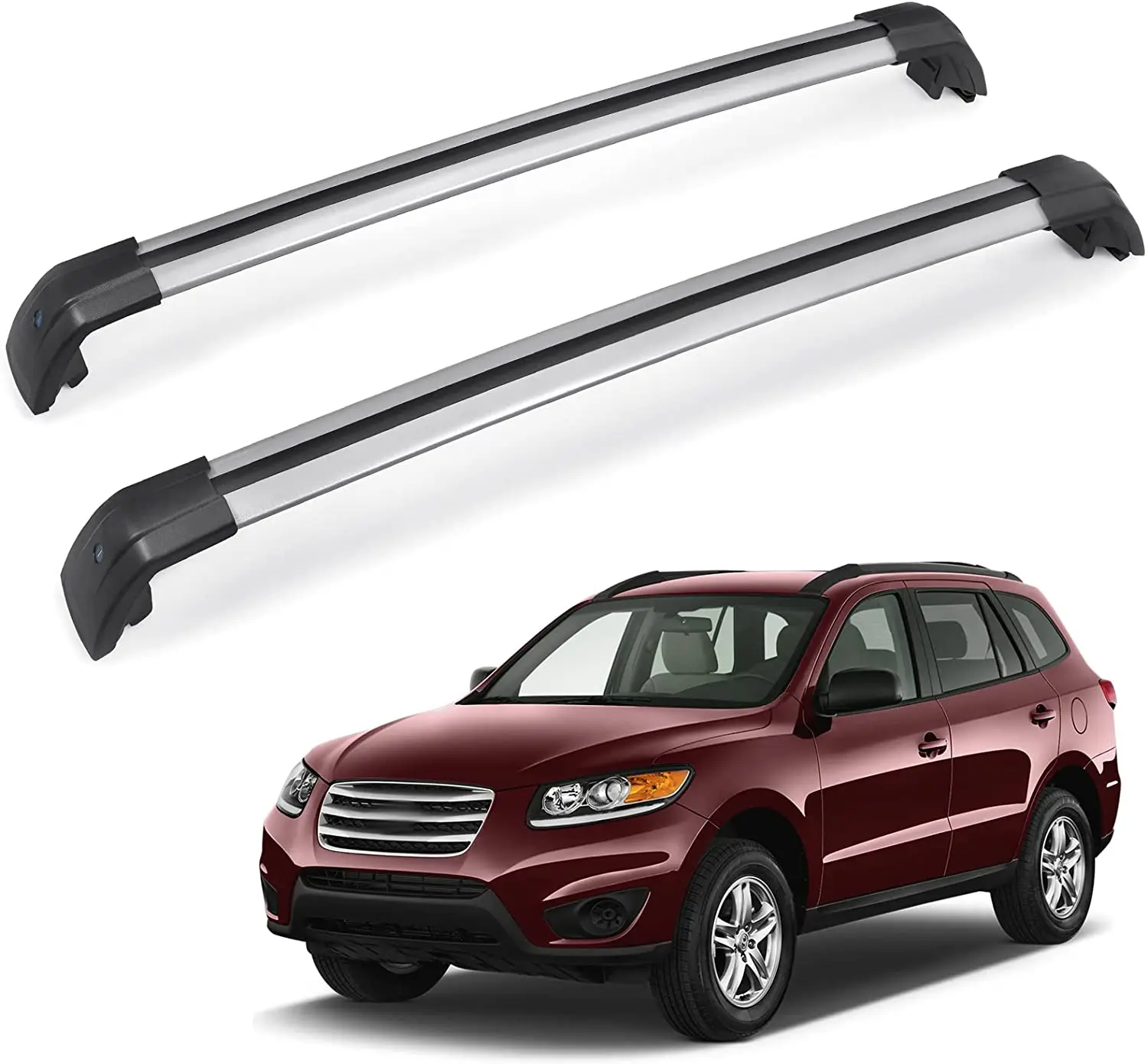 2Pcs Roof bars For Hyundai Santa Fe 2013-18 Aluminum Alloy Side Bars Cross Rails Roof Rack Luggage Cargo Carrier Rack Kayak