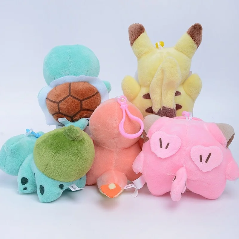 

5pcs/lot Pokemon Plush Keychain Anime Bikachu Squirtle Bulbasaur Charmander Plushie Toy Kawaii Stuffed Animals Pendant Doll Gift