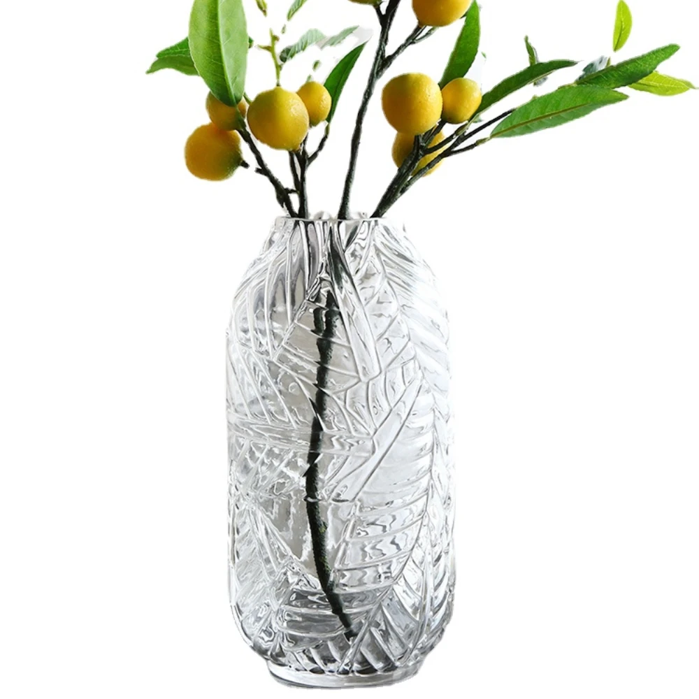 Hammered Transparent Glass Vase Minimalist Creative Hydroponic Flower Arrangement Vase Fresh Living Room Dried Flower Vase