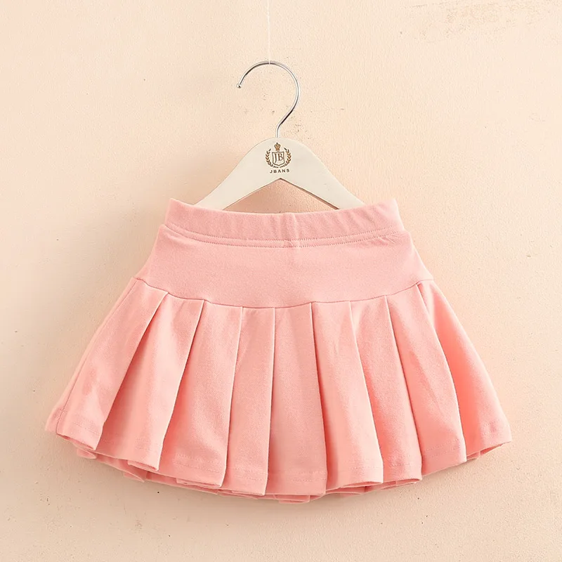 

2023 Autumn Spring Casual 3-8 9 10 12 Years Kids Cotton Clothing School Solid Color Baby Girls Dance Training Skirt With Shorts