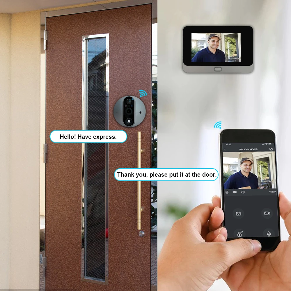 Новый 1080 P Wi-Fi беспроводной видеодомофон для домашнего дверного звонка Tuya видео