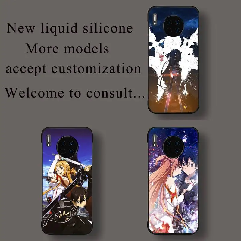 

Sword Art Online Kirito Anime Phone Case For Huawei honor Mate 10 20 30 40 i 9 8 pro x Lite P smart 2019 nova 5t