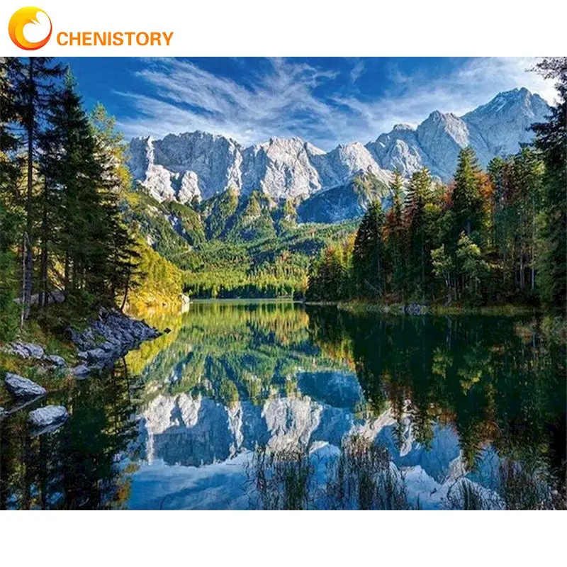 

CHENISTORY 5D DIY Diamond Embroidery Mountain Diamond Painting Full Square Mosaic Landscape Picture Of Rhinestone Home Decor