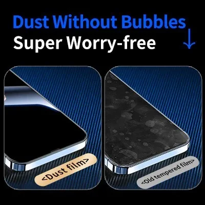 iPhone 14 Pro 12 13 11 XS XR Max Dust Free Phone Screen Protector Glass With Install Kit Remove Explosion Proof Without Bubbles