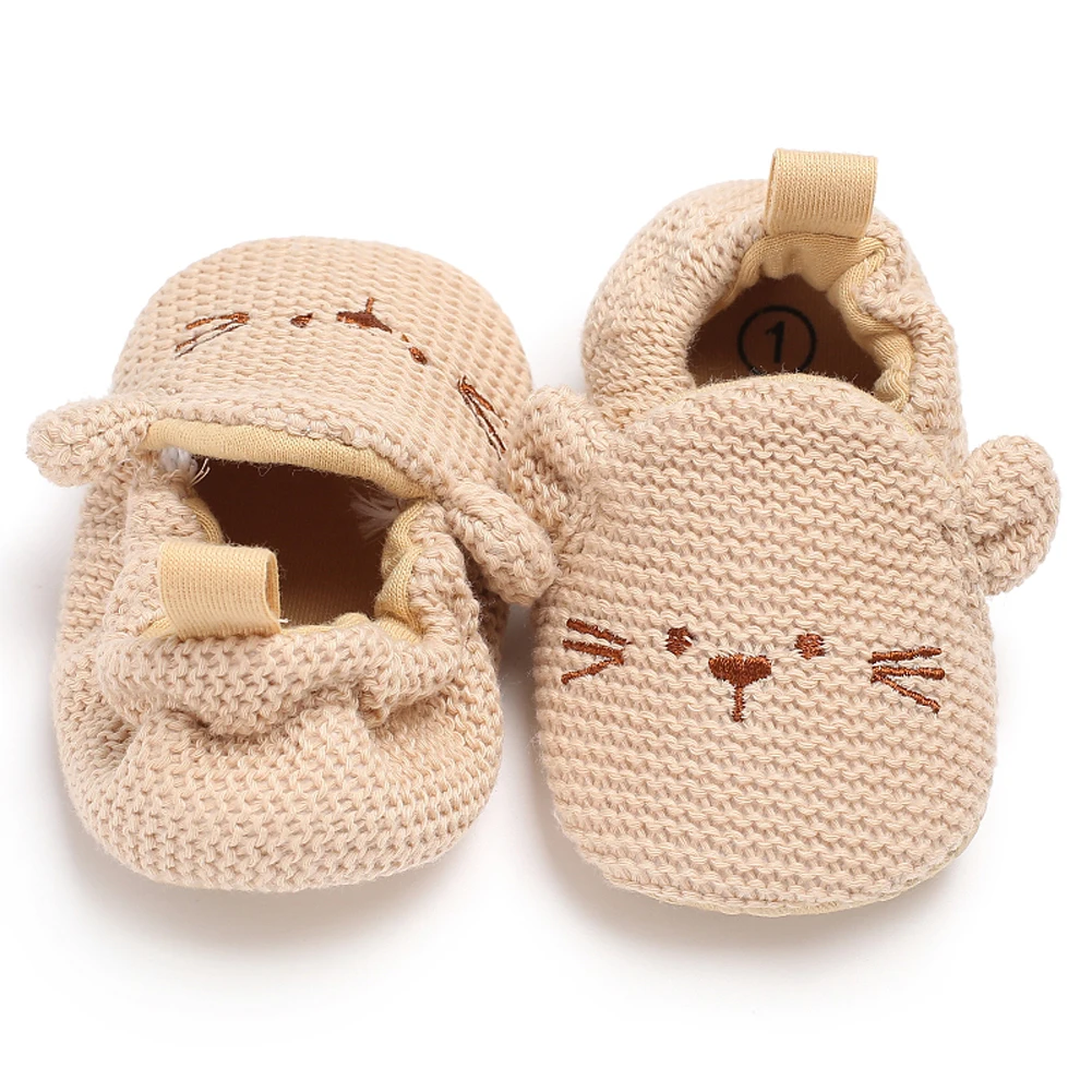 Toddler Girl Knitted First Walkers Snow Boots Shoes Newborn Baby Autumn Winter Cotton Warm Soft Sole Plush Prewalker