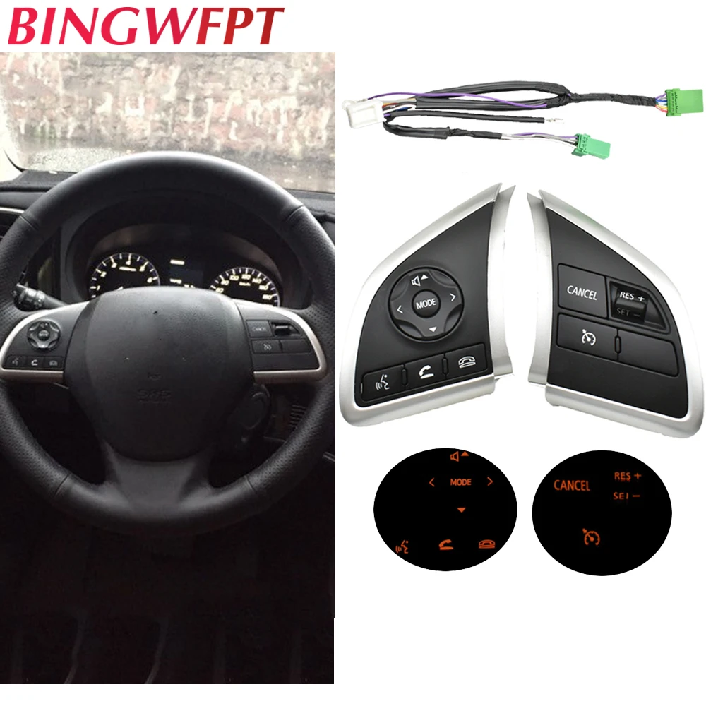 

Кнопки для стайлинга автомобиля Mitsubishi ASX ASH Outlander 3 2013-2022, многофункциональные кнопки управления рулевым колесом с кабелями