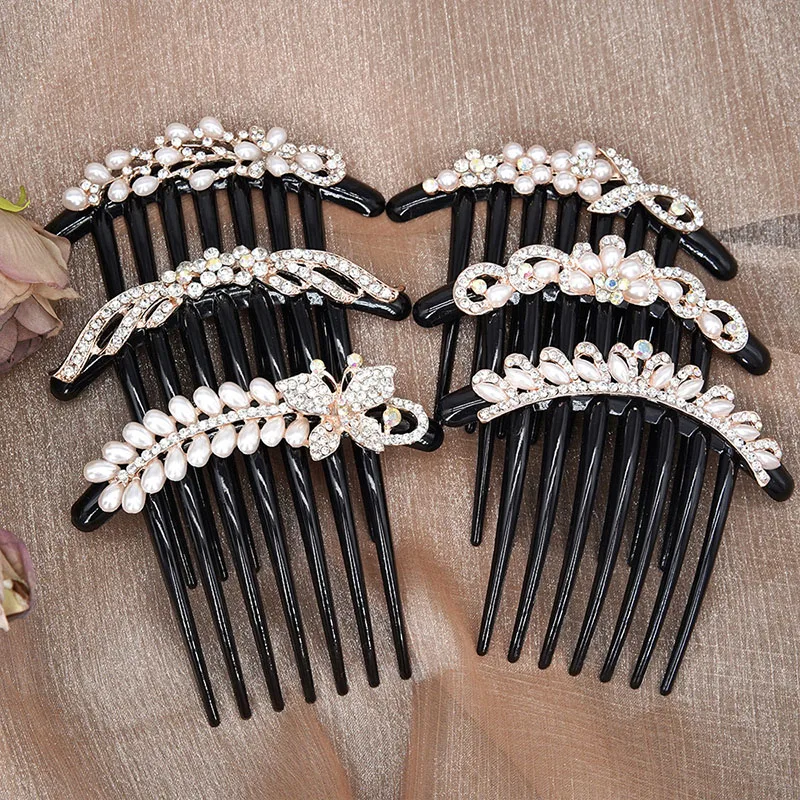 

Luxury Rhinestone Acrylic Hair Comb Hairpins Women Girls Korean Fashion Headpiece Female Hairstyle Headwear Jewelry Accessories
