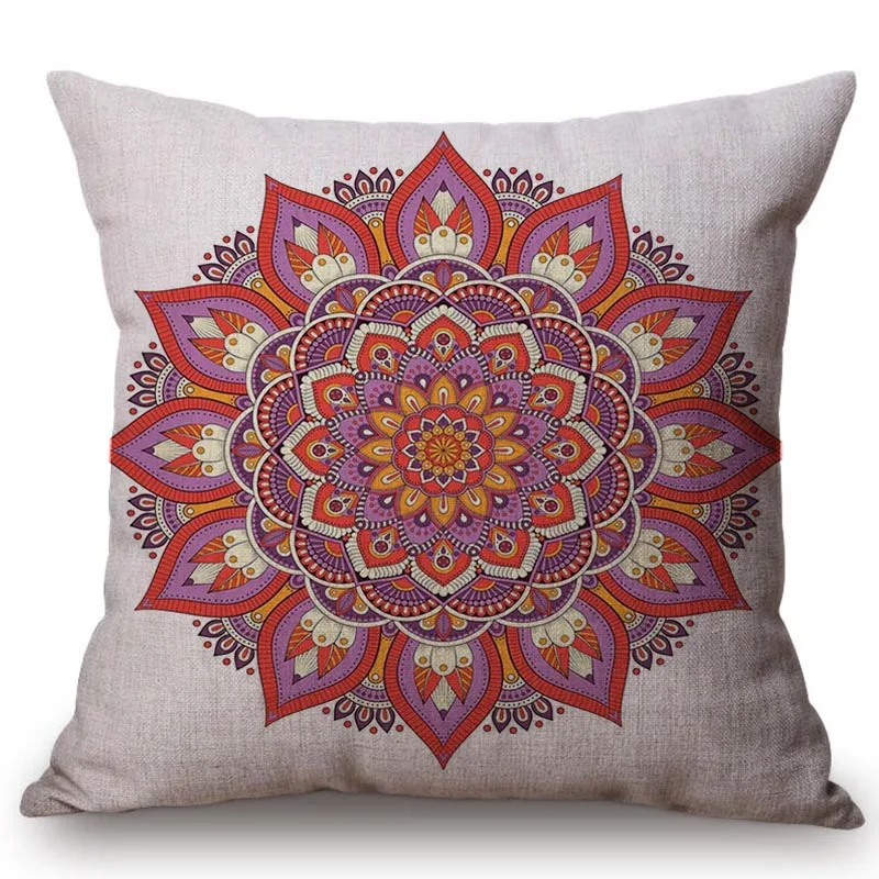 Винтажная домашняя декоративная наволочка с цветочным принтом мандалы в