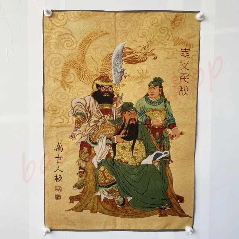 

Tangka religious brocade painting, martial god of wealth Guan Gong, exquisite home decoration painting, auspicious