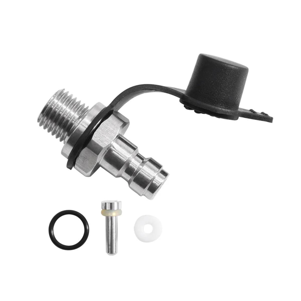 

CO2 Inflation Connector 3/8-24UNF Male Inflation Connector Stainless Steel Soda Water Bottle Parts with Gasket