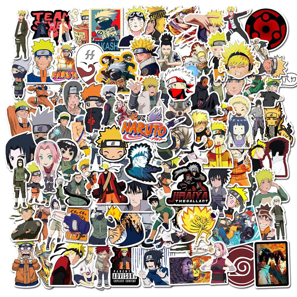 

50/100pcs Cartoon Naruto Stickers Cool Naruto Waterproof Sticker Luggage Skateboard Guitar Laptop Stikers Kid Toy