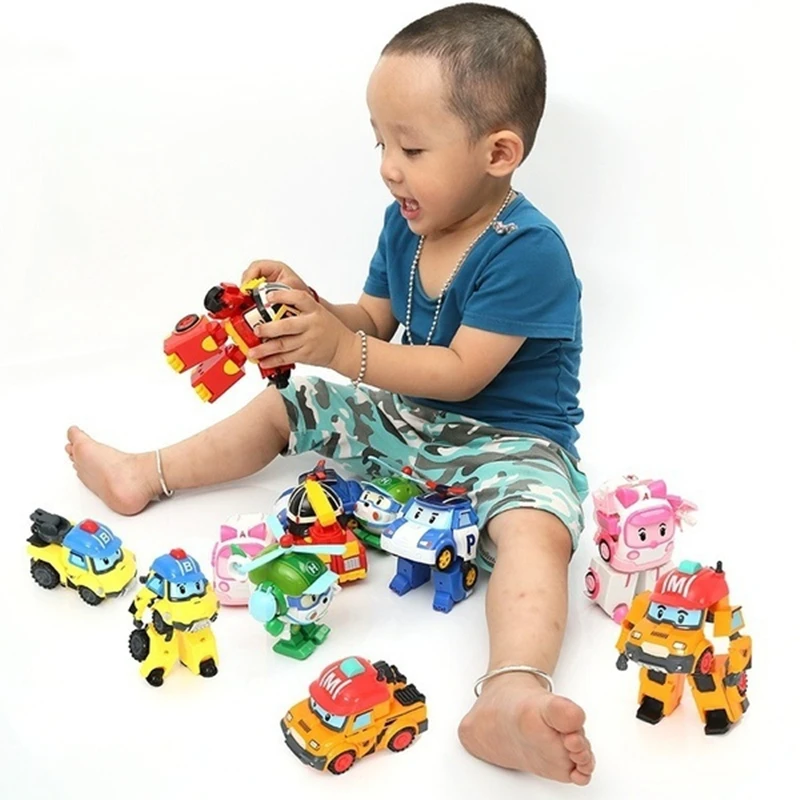 Аниме-фигурки Robocar модель робота поли Мультяшные автомобили-трансформеры