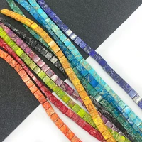 natural stone turquoise bead necklace making square colorful loose beads diy making bracelet accessories supplies jewelry charm