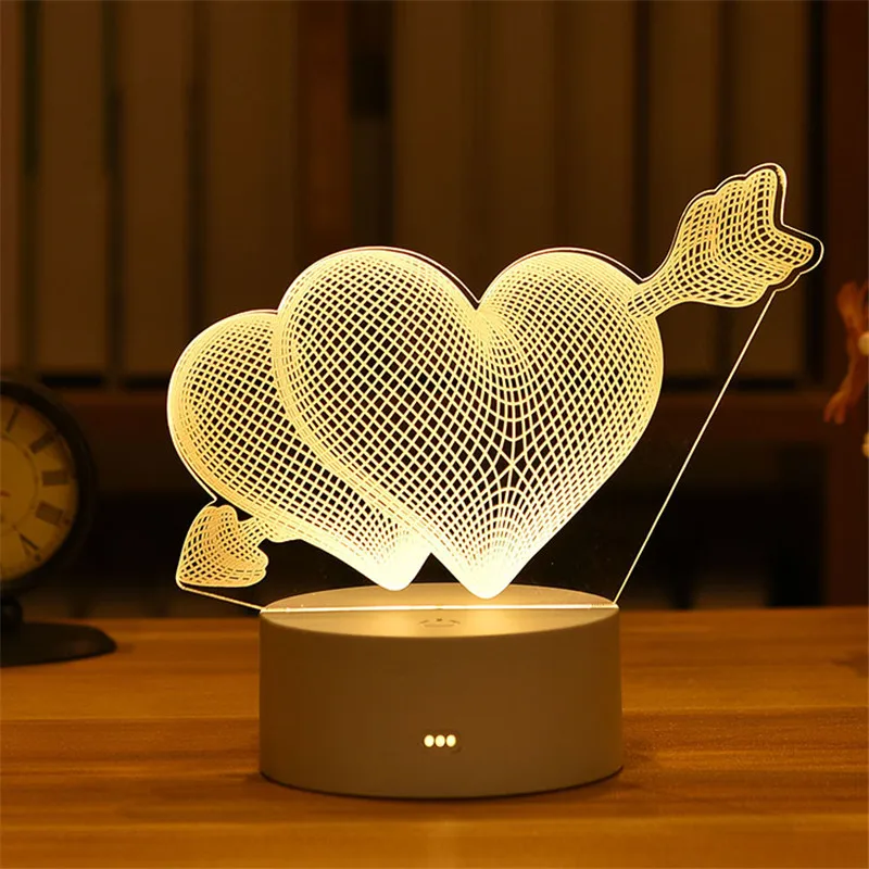 Kid Light Night 3D LED Creative Table Bedside Lamp Romantic Heart Bear Kids Gril Home Decoration Gift Box | Дом и сад