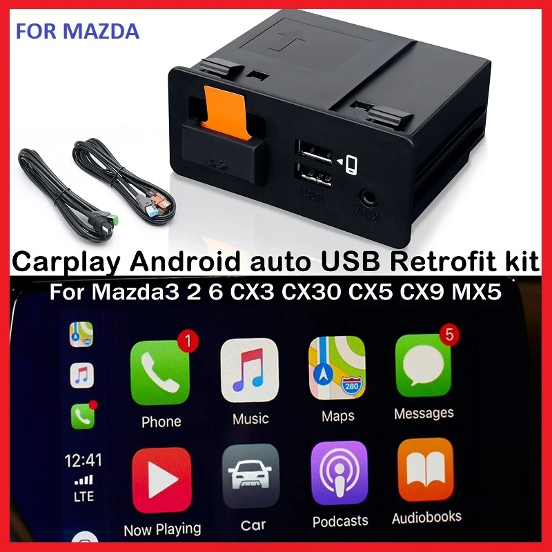 

Wired Apple CarPlay Android Auto USB Adapter USB Retrofit Kit for Mazda 3 6 2 Mazda CX5 CX3 CX9 MX5-TK78 66 9U0C K1414 C922 V6