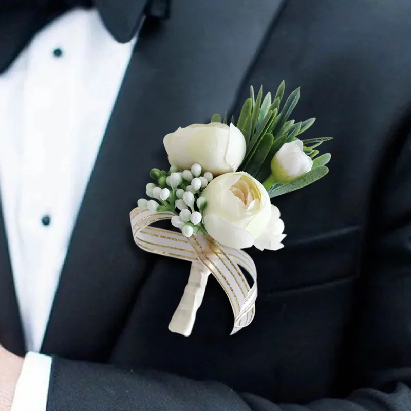 

New Wedding Bride And Groom Corsage Fresh Forest Wedding Groomsmen Bridesmaid Corsage Simulation Flower H1328