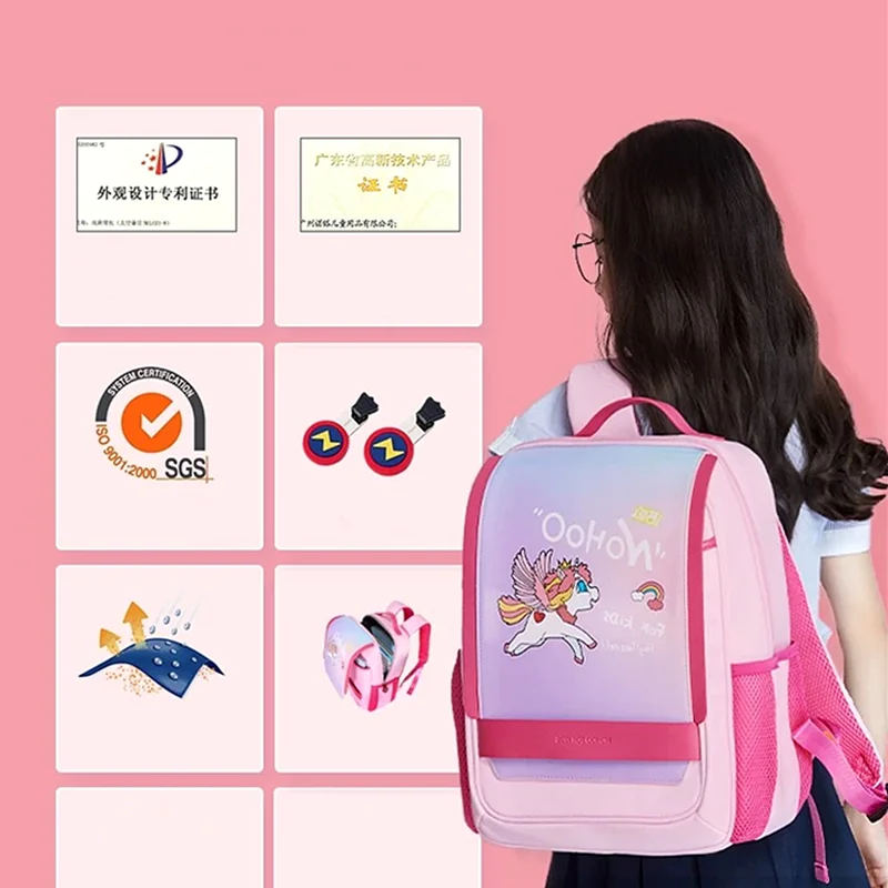 Fashion Rainbow Horse School Backpacks for Girls Large Capacity Primary Schoolbag for Students Kids High Quality Unicorn Bookbag