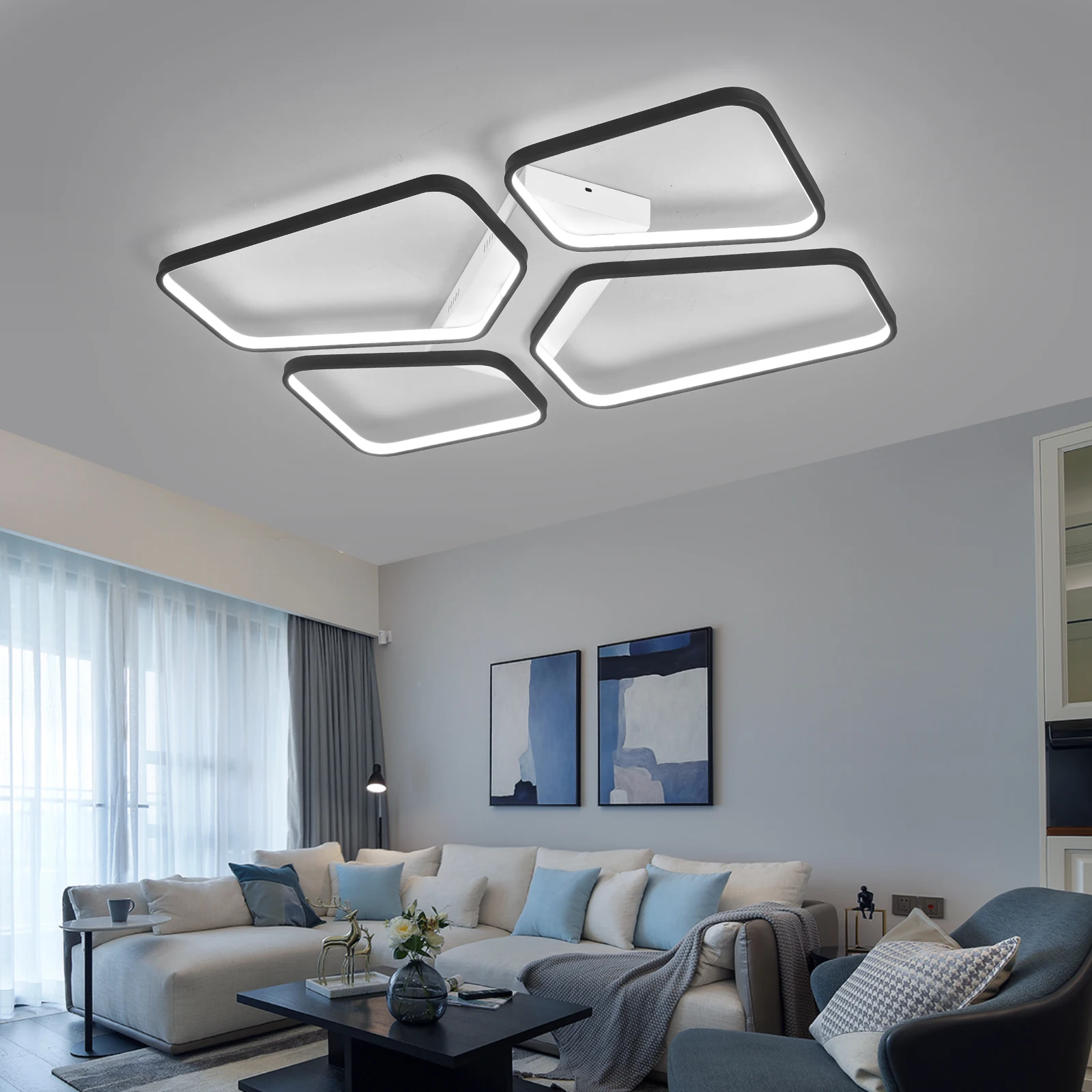 

LICAN Modern LED Chandelier Lighting for Office Living room Bedroom 110V 220V Avize Modern LED Ceiling Lights for Bedroom Shops