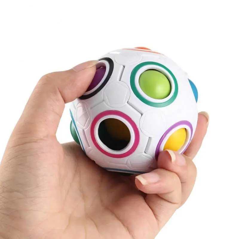

1 шт. Радужный шар Забавный магический куб головоломка обучающая игрушка для снятия стресса игрушки для взрослых детей детские подарки