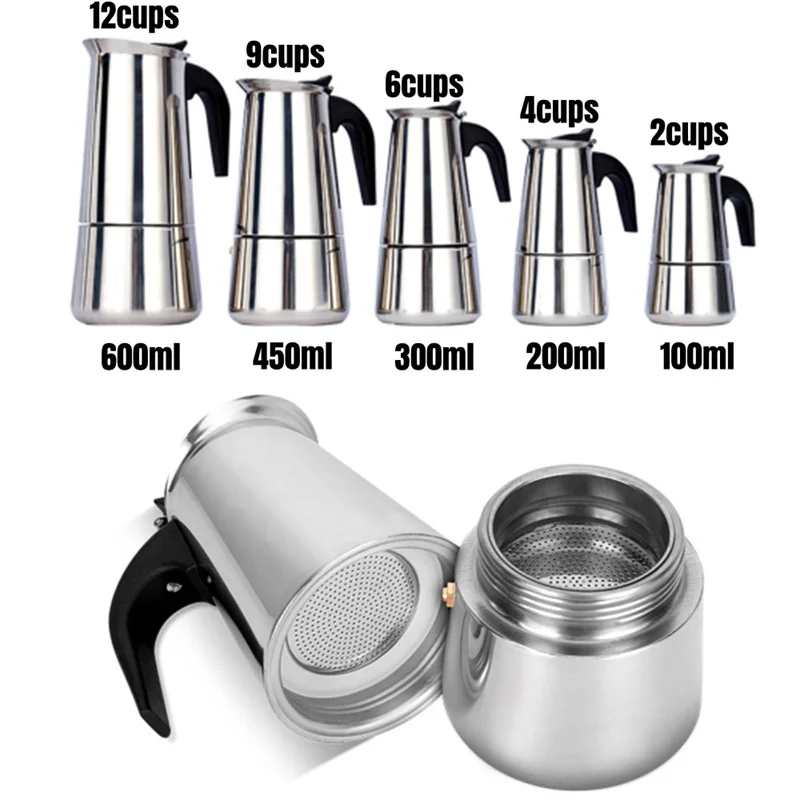 Pot Espresso Latte Stovetop Filter Coffee Maker 100ml/200ml/