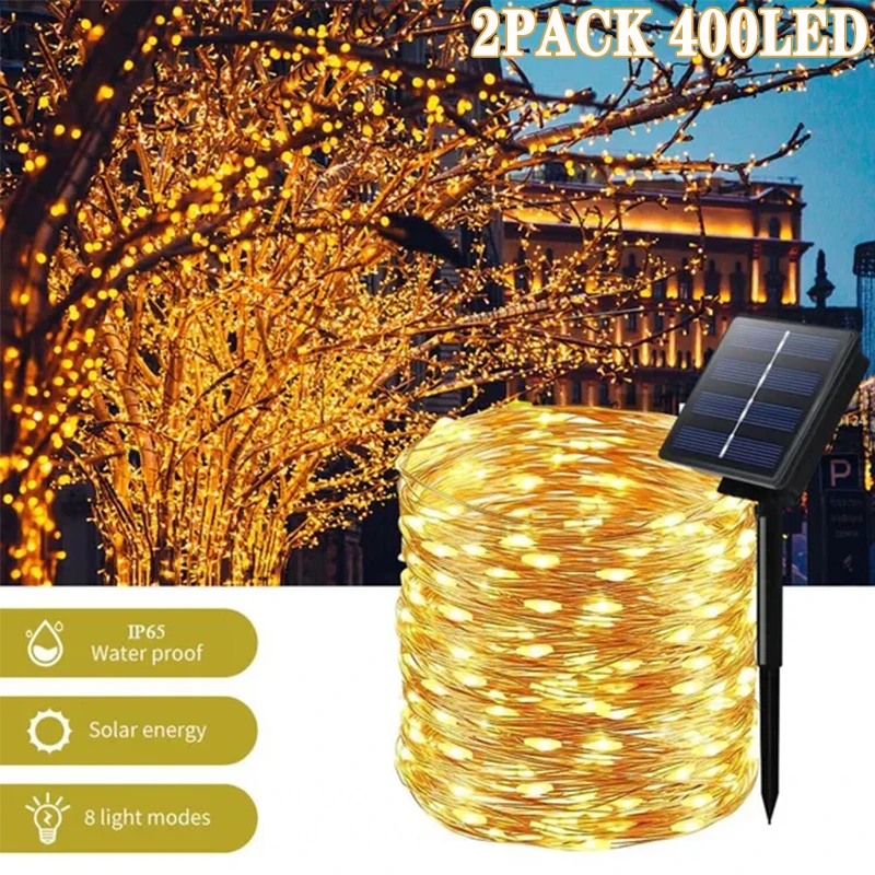 

50/100/200/300/400LED Solar LED Light Outdoor Festoon Garden Fairy Light String Waterproof Christmas Garland Yard Decoration
