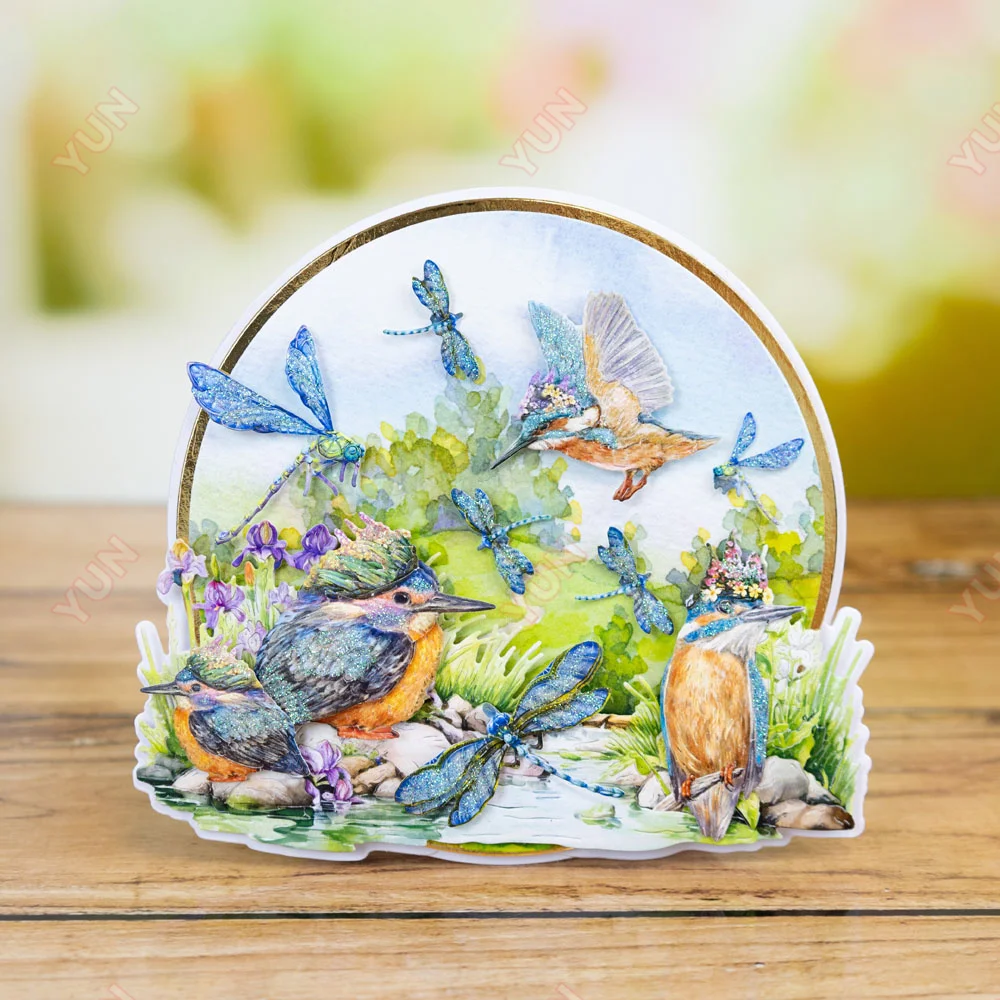 Металлические Вырубные штампы со стрекозой очаровательные король натуральный