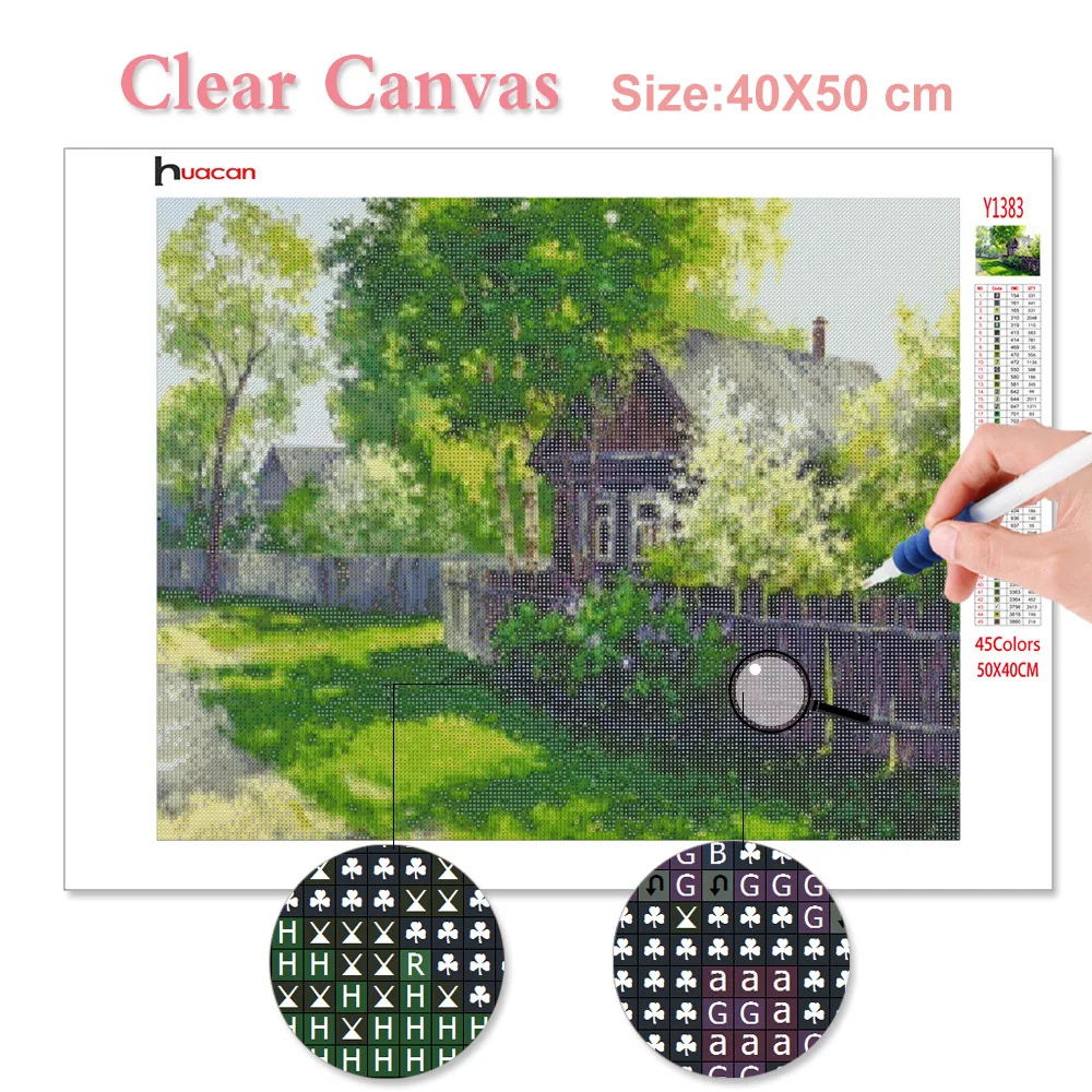 huacan diamond embroidery sale scenery diamond painting full square landscape rhinestones pictures cross stitch mosaic house free global shipping