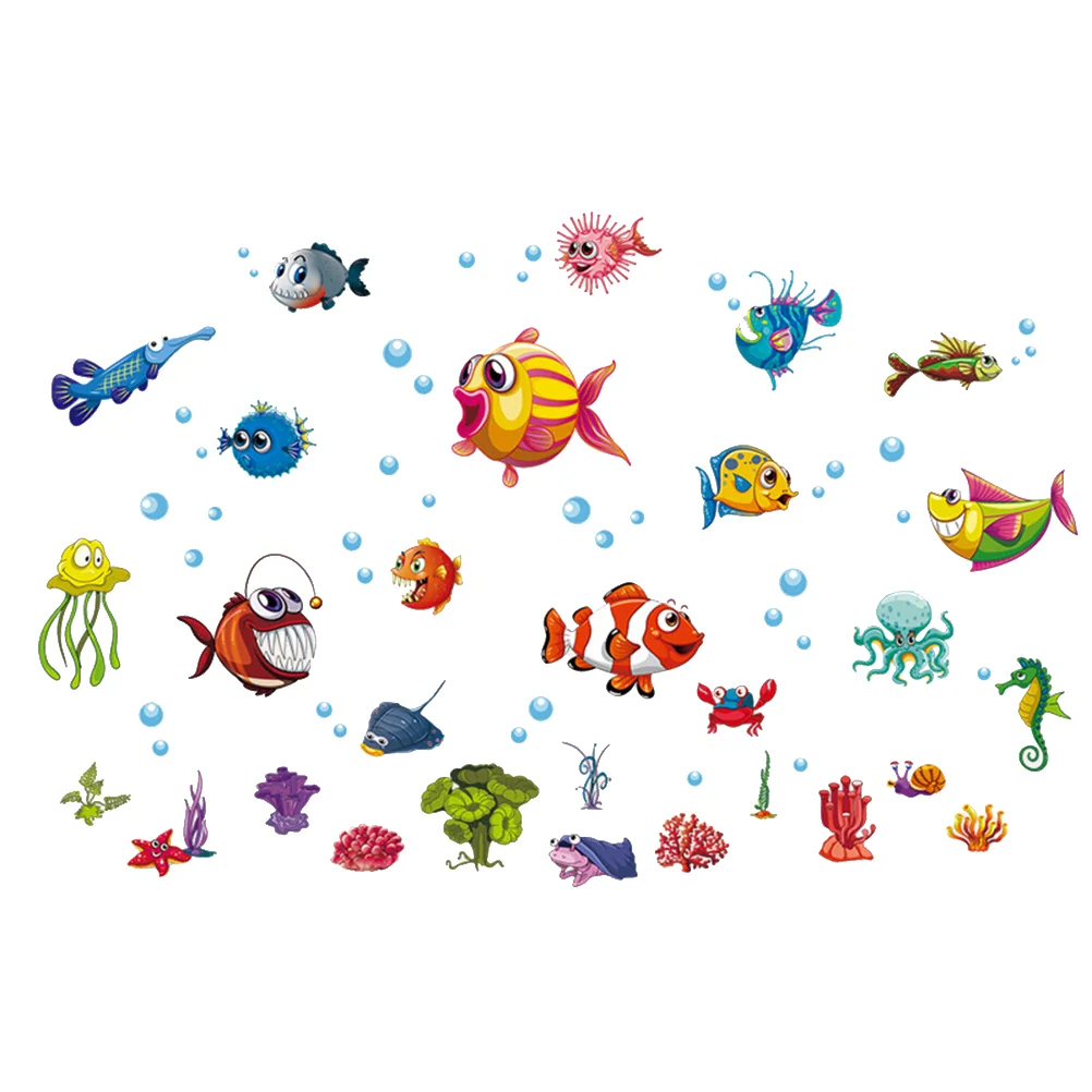 

Removable DIY Underwater World Fish Wall Sticker Wallpaper for Nursery Home School